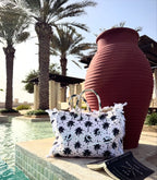 MAMA BEACH BAG LARGE - White Palms