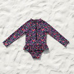 GIRLS SWIMSUIT FRILLS - Midnight Ditsy