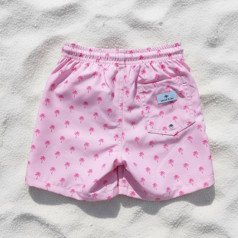 BOYS SWIM TRUNKS - Pink Palm