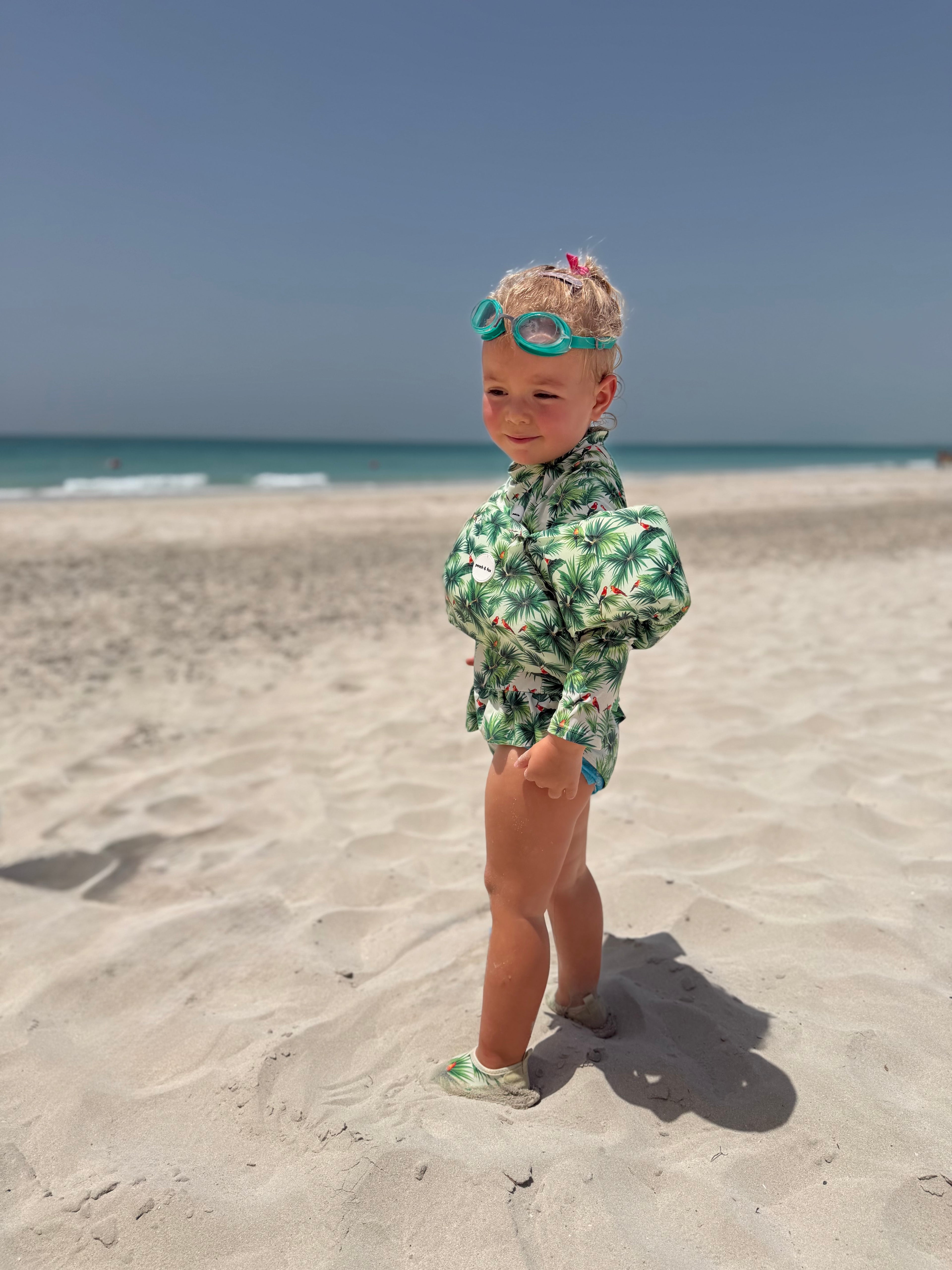GIRLS SWIMSUIT FRILLS - Parrot Talk
