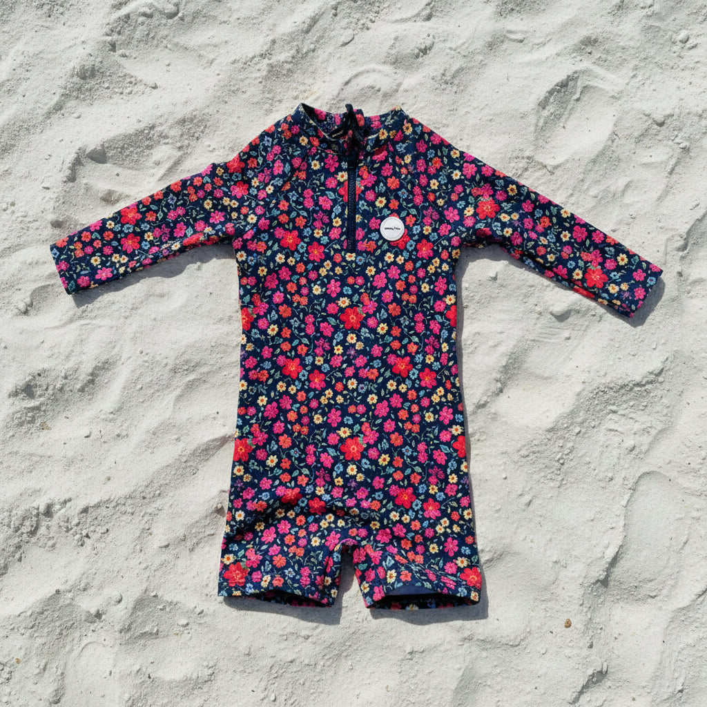 Baby Beach Collection - Midnight Ditsy | Swimsuit, Hat & Shoes