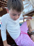 BOYS SWIM TRUNKS - Pink Palm