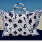MAMA BEACH BAG LARGE - White Palms