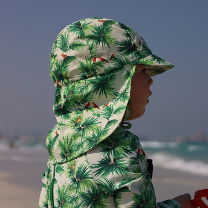 Baby Beach Collection - Parrot Talk | Swimsuit, Hat & Shoes