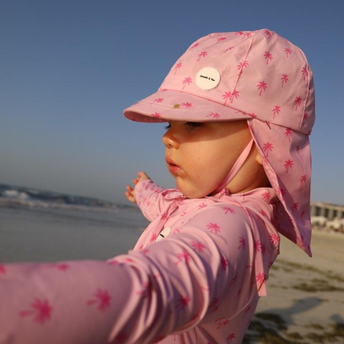 Baby Beach Collection - Pink Palm | Swimsuit, Hat & Shoes